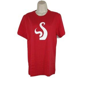 Canvas Graphic T-Shirt Men Women Size M Red White Short Sleeve Crewneck